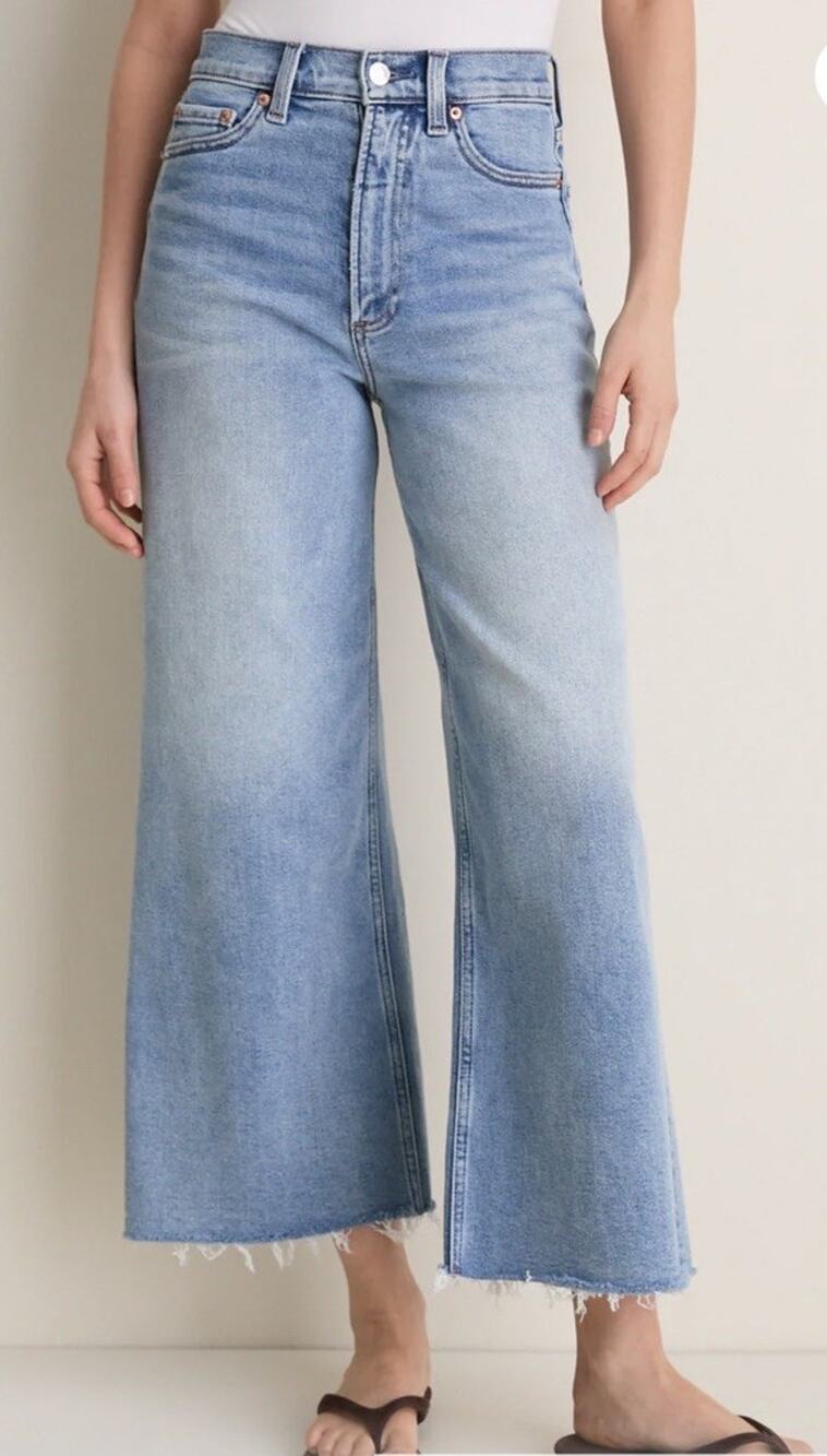 PISTOLA DENIM Bistro High Rise Ultra Wide Leg Lana Crop Sz 25 NEW $188